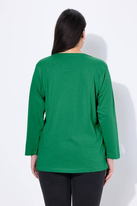 Shirt, V-hals, relaxed, lange mouw