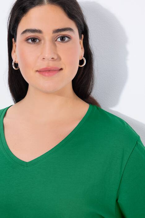 Shirt, V-hals, relaxed, lange mouw