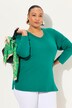 T-shirt coupe Relaxed Fit, décolleté en V et manches longues