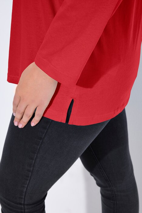 T-shirt coupe Relaxed Fit, décolleté en V et manches longues