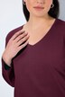T-shirt, V-udskæring, afslappet pasform med lange ærmer