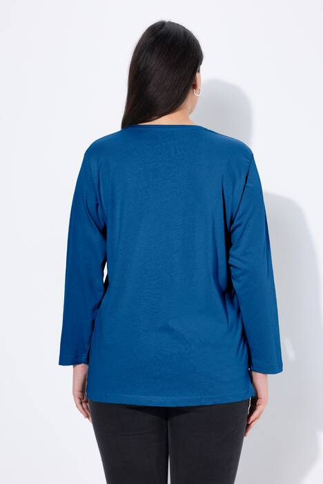Shirt, V-hals, relaxed, lange mouw