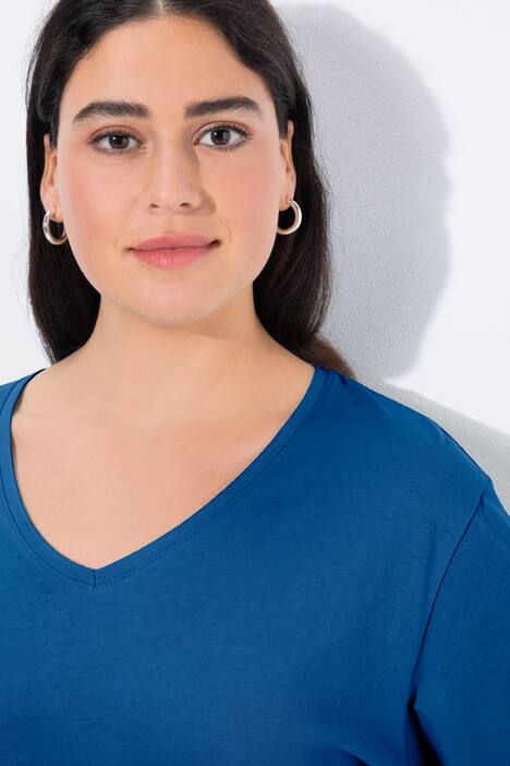 Shirt, V-hals, relaxed, lange mouw