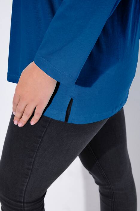 Shirt, V-hals, relaxed, lange mouw