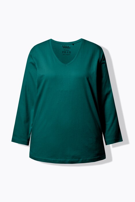 Shirt, V-hals, relaxed, lange mouw
