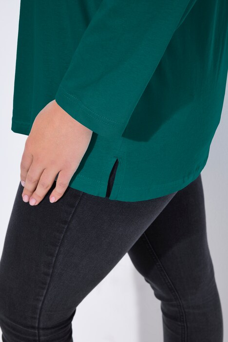 Shirt, V-hals, relaxed, lange mouw