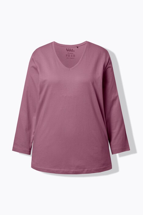 Shirt, V-hals, relaxed, lange mouw