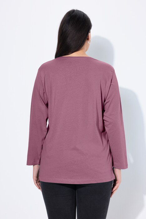 Shirt, V-hals, relaxed, lange mouw