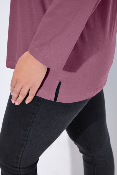 Shirt, V-hals, relaxed, lange mouw