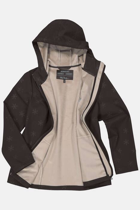 Softshelljacke, Schneeflocken-Muster, Webfellfutter