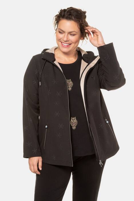 Softshelljacke, Schneeflocken-Muster, Webfellfutter