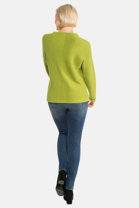 Pullover, Strukturmix, Stehkragen, weicher Feinstrick