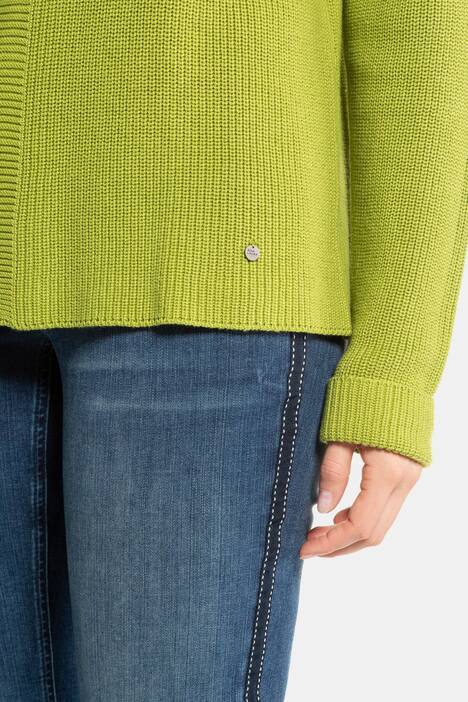 Pullover, Strukturmix, Stehkragen, weicher Feinstrick