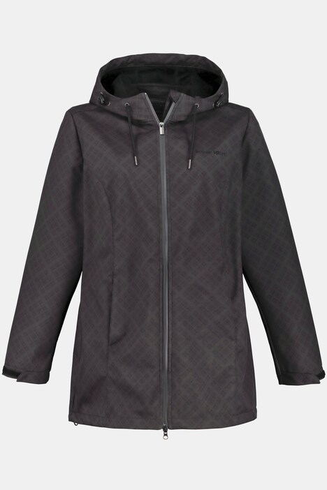 Softshell-Longjacke, Karomuster, 2-Wege-Zipper