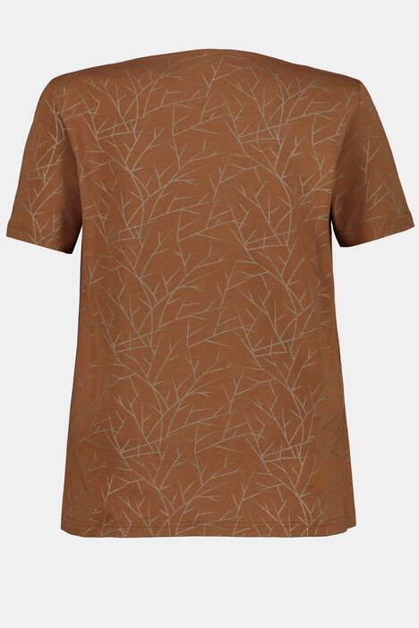 T-Shirt, Metallic-Druck, V-Ausschnitt