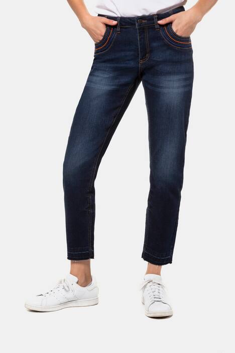 3/4-Jeans Julia, Taschen-Stickerei, schmale Passform