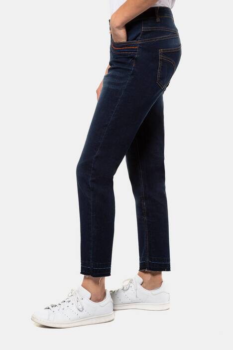 3/4-Jeans Julia, Taschen-Stickerei, schmale Passform