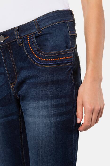 3/4-Jeans Julia, Taschen-Stickerei, schmale Passform