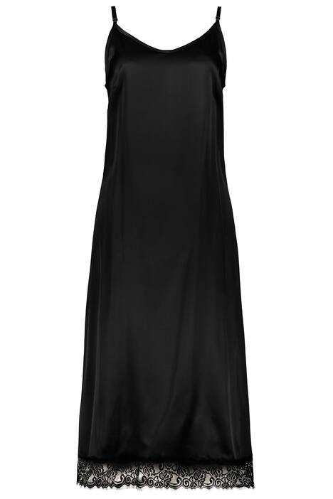 Slipdress mit Spitzenborte