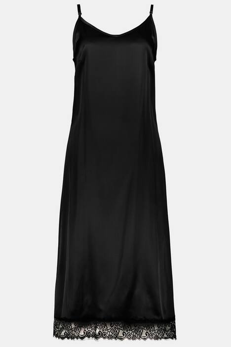 Slipdress mit Spitzenborte