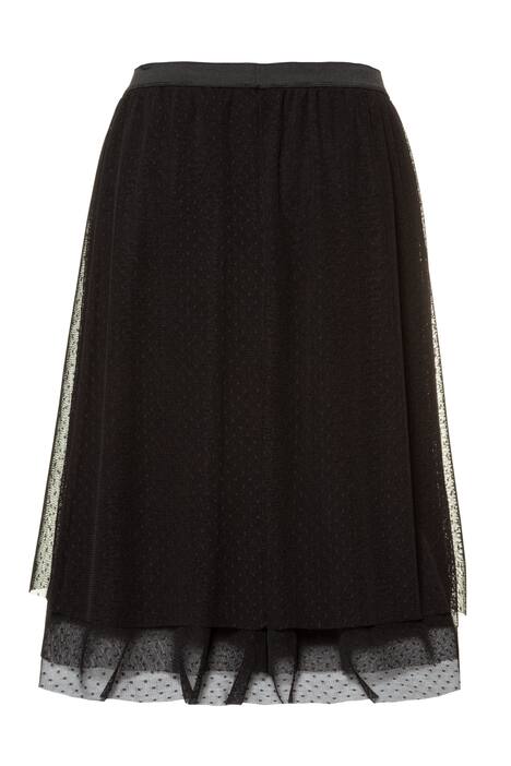 Layered Dot Tulle Elastic Waist Skirt