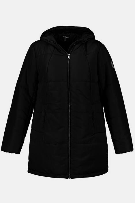 Steppjacke, Plüschfutter-Kapuze, elastischer Ärmelsaum