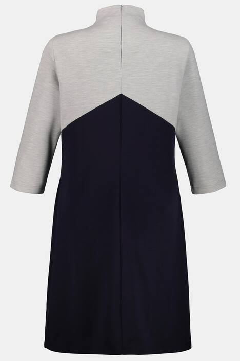 Sweatkleid, Colorblocking, Stehkragen, 3/4-Ärmel