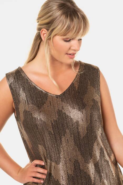 Top, Glitzerjersey, Classic, V-Ausschnitt