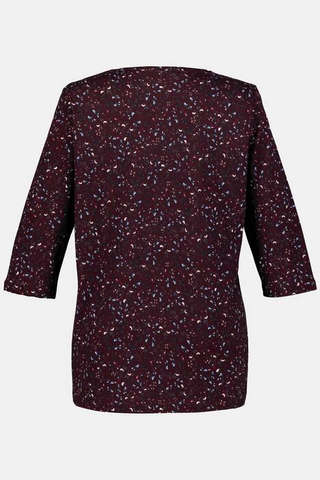 Eco Cotton Tiny Paisley Print V-Neck Tee