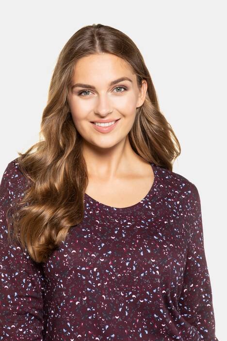 Eco Cotton Tiny Paisley Print V-Neck Tee