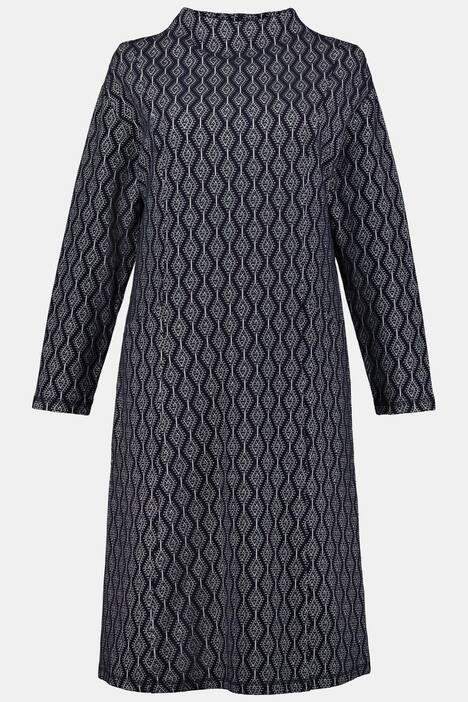 Sweatkleid, Jacquard-Rhombenmuster, Biobaumwoll-Mix