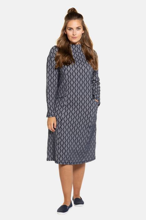 Sweatkleid, Jacquard-Rhombenmuster, Biobaumwoll-Mix
