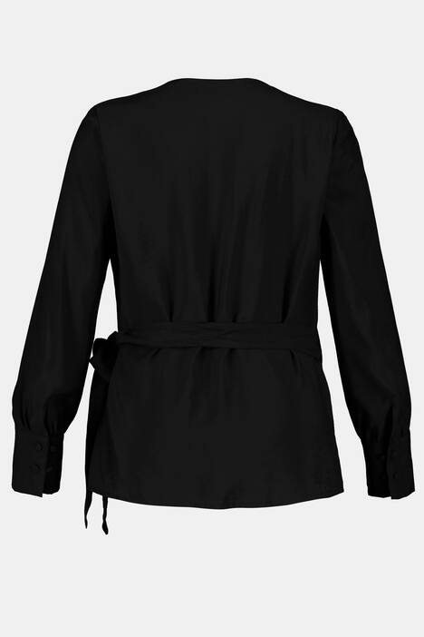 Surplice Wrap Long Sleeve Blouse
