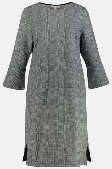 Sweatkleid, Glencheck-Karo, tailliert, Biobaumwolle