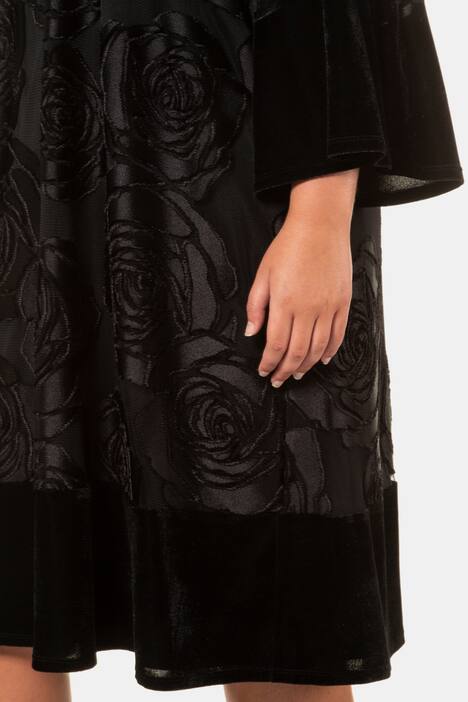 Cocktail-Kleid, Rosendessin, A-Linie, Unterkleid