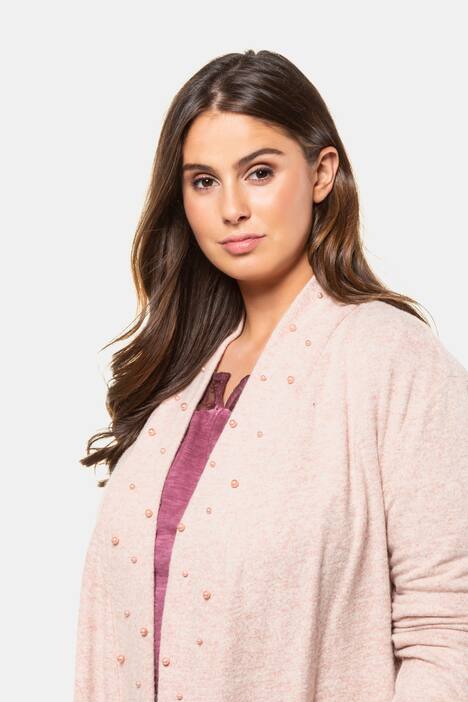 Pearl Accent Shawl Collar Stretch Cardigan Sweater