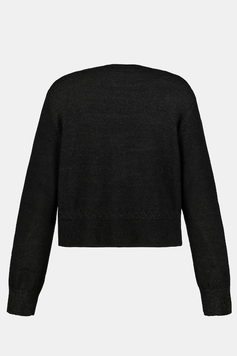 Strickjacke, kurze Form, breites Bündchen