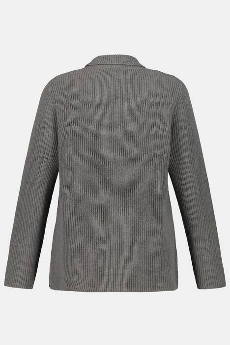 Pullover, Rippstrick, Reißverschluss, feiner Rollkragen