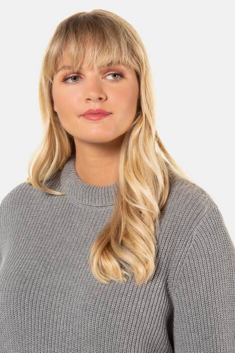 Pullover, Rippstrick, Reißverschluss, feiner Rollkragen