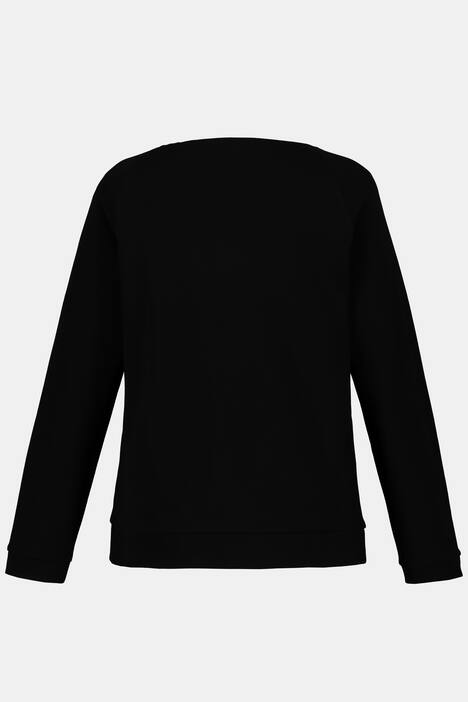 Sweatshirt, Glitzersteine, breiter Rundhalsausschnitt