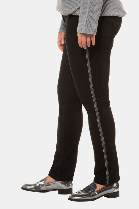 Jeans Sammy, glitzernder Galonstreifen, schmale Form