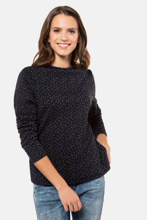 Sweatshirt, gemustert, Struktur, Stehkragen