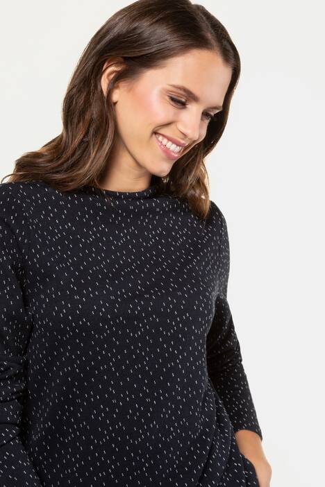 Sweatshirt, gemustert, Struktur, Stehkragen