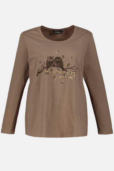 Shirt, Eulenmotiv, Classic, Ziersteine