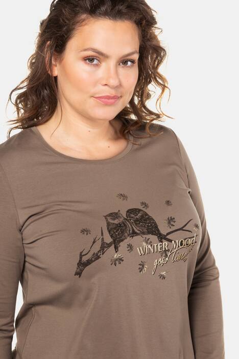 Shirt, Eulenmotiv, Classic, Ziersteine