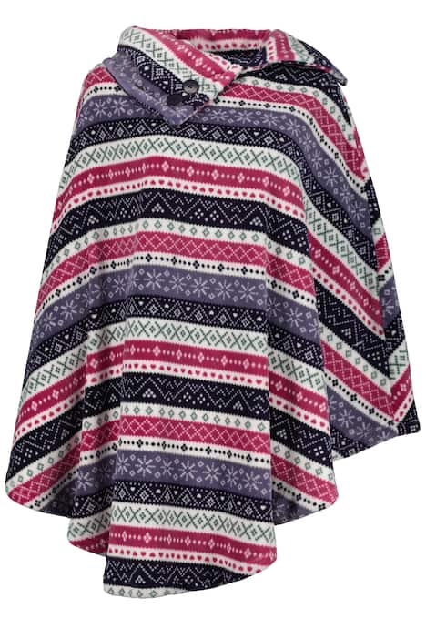 Norwegian Stripe Fleece Poncho