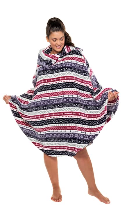 Norwegian Stripe Fleece Poncho