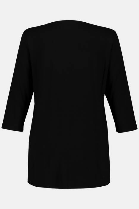 Basket Weave Metallic Print Stretch Knit Top