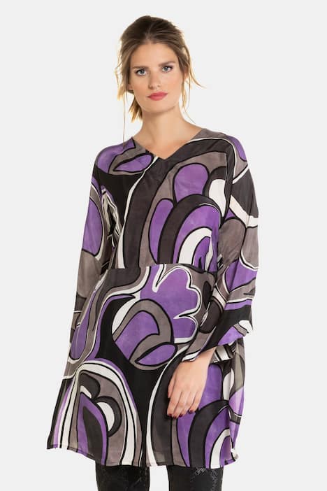 Cupro-Tunika, Color-Design, weite 3/4-Ärmel, selection