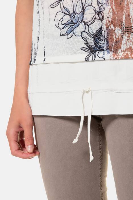 Shirt, Mustermix, Ziernieten, Saumband, Feinstrick